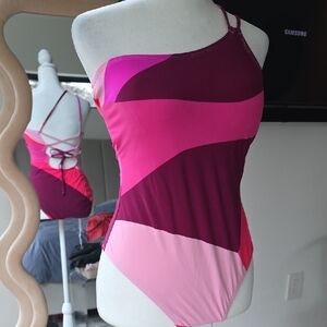 La Blanca Colorblock Pink One-Piece Swimsuit